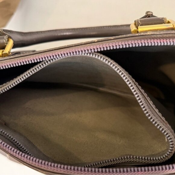 Vintage Loewe Gray Leather Top Handle Purse w/ COA - made in Spain 🇪🇸 - Picture 10 of 16